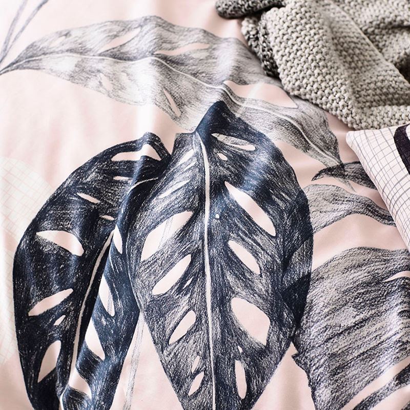 Monstera Pink Quilt Cover Set + Separates