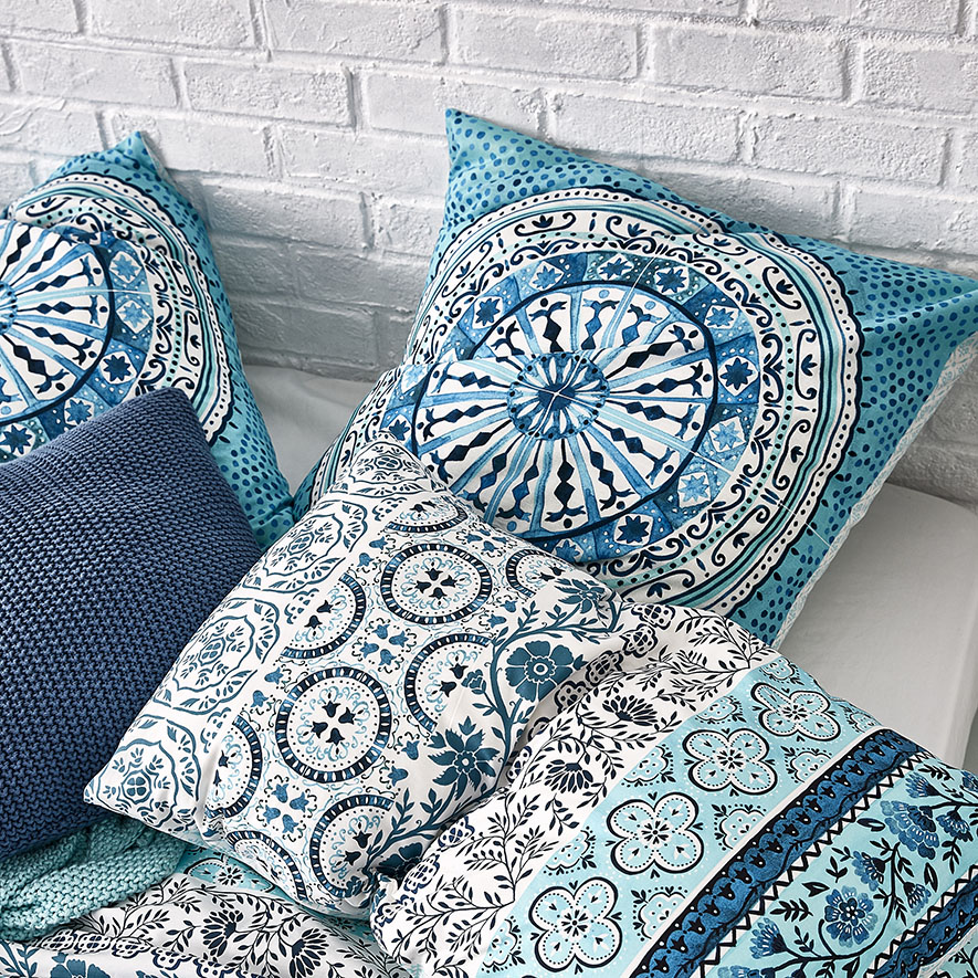 Mercer + Reid Azra Aqua Quilt Cover Set + Separates Adairs