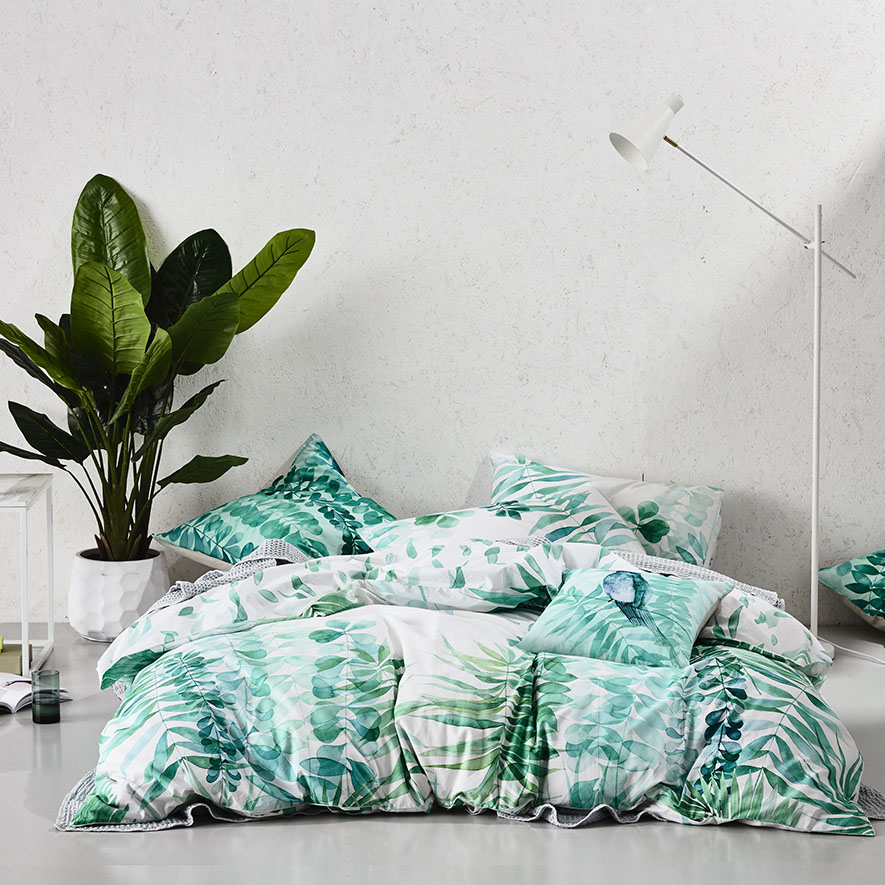 Mercer + Reid Santa Elena Green Quilt Cover Set + Separates Adairs