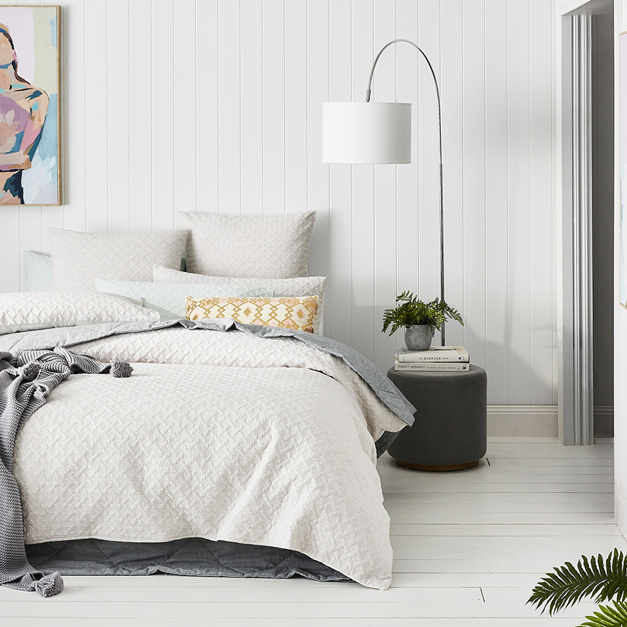 Mercer + Reid Thompson Oatmeal Quilted Quilt Cover Separates Adairs