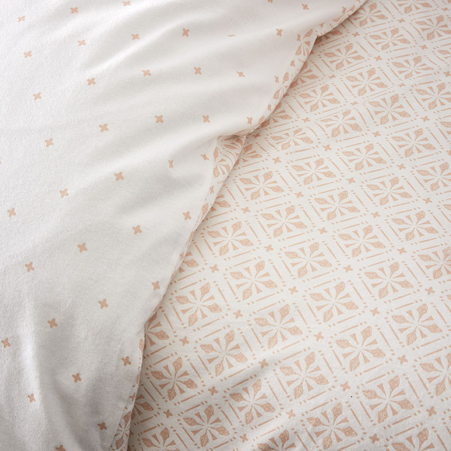 Mercer + Reid Tile Flannelette Quilt Cover Pink Bedroom Cotton