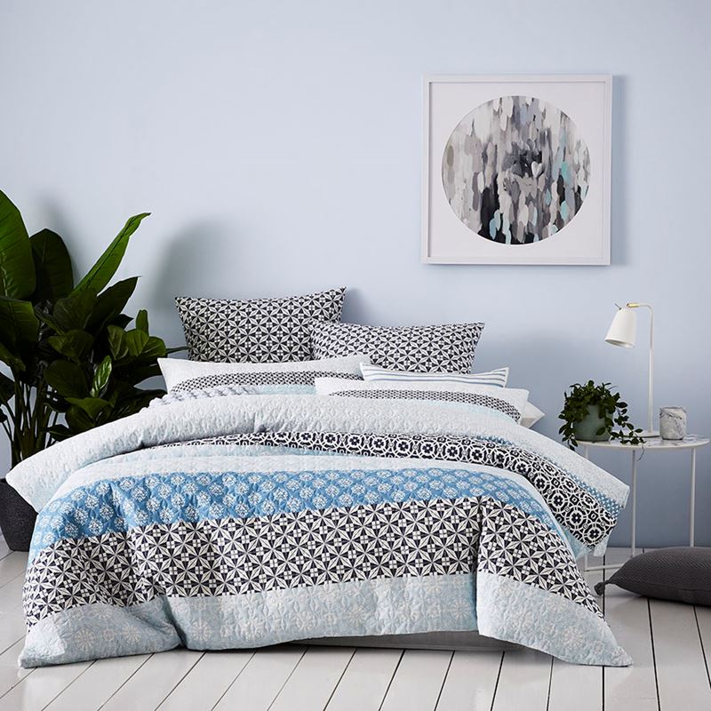 Aria Blue Quilted Quilt Cover Separates