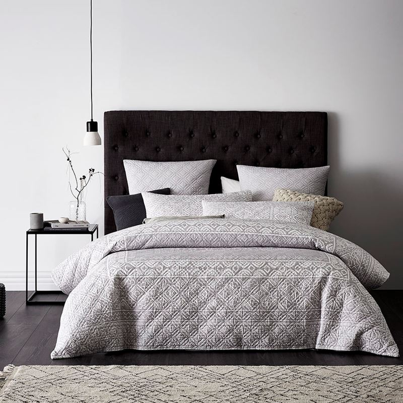 Pia Silver Quilted Quilt Cover Separates