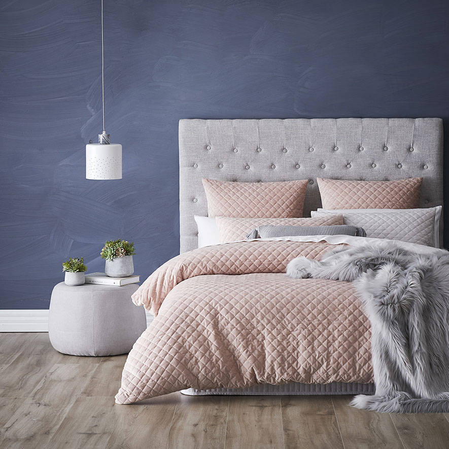 Mercer + Reid Blake Velvet Pink Quilted Quilt Cover Separates Adairs