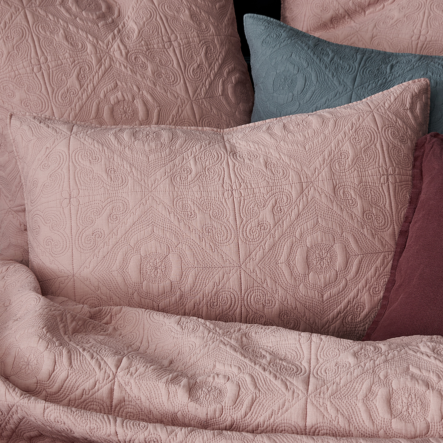 Malta Blush Quilted Quilt Cover Separates Adairs