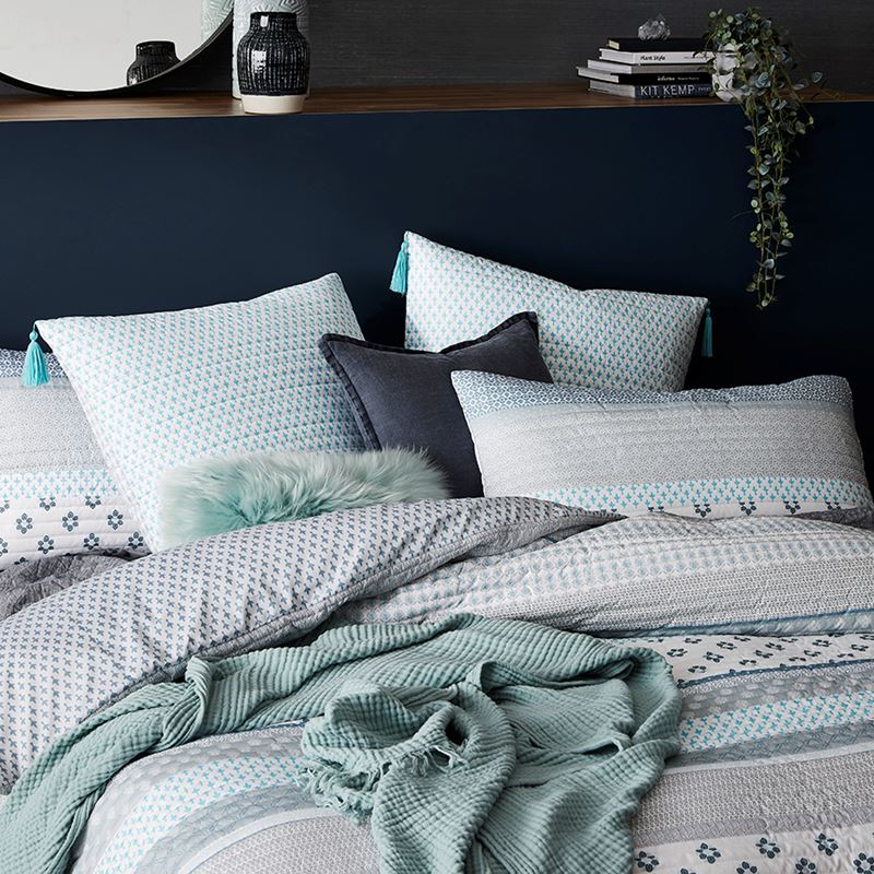 Havana Blue Quilted Quilt Cover Separates