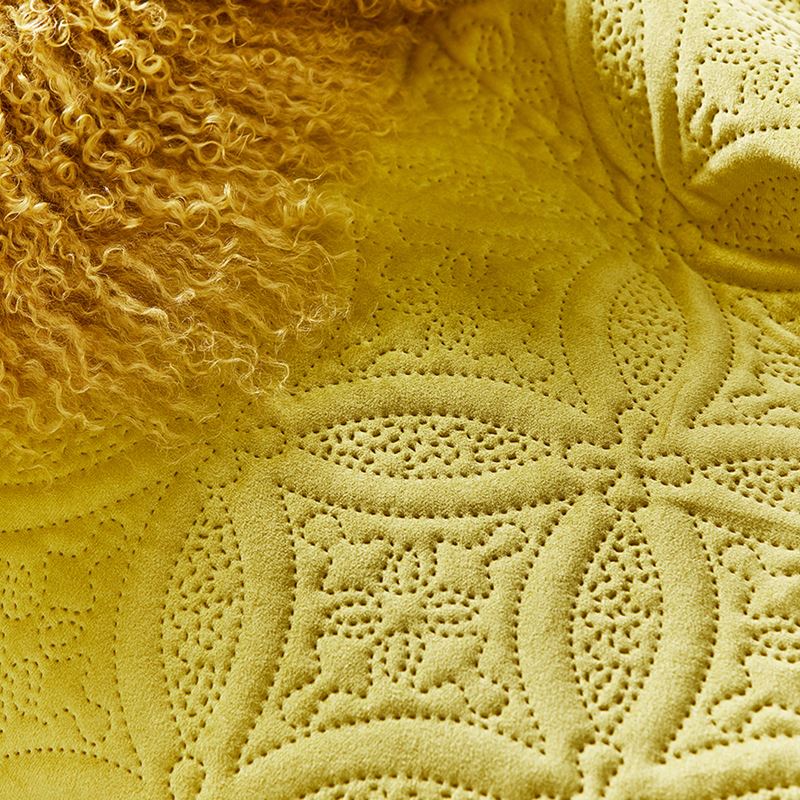 Winnie Quilted Velvet Mustard Quilt Cover Separates
