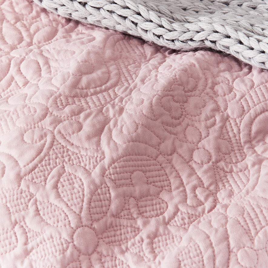 Chloe Peony Pink Quilted Coverlet Separates Adairs