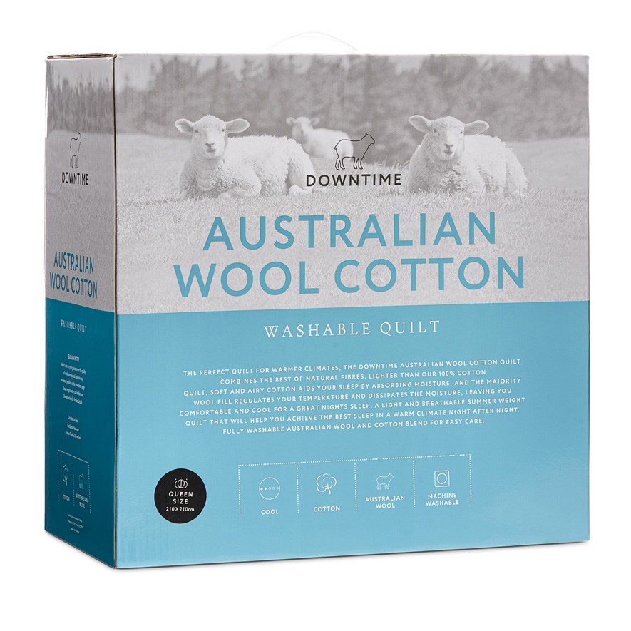 Downtime Australian Wool Cotton Quilt Adairs