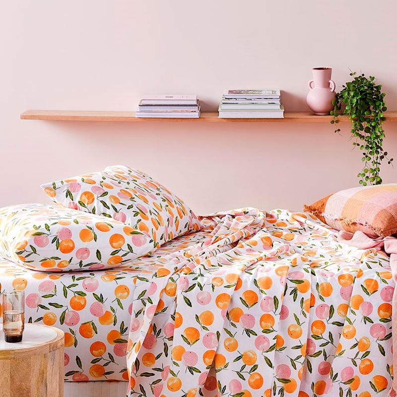 Printed Fruit Punch Orange Sheet Set