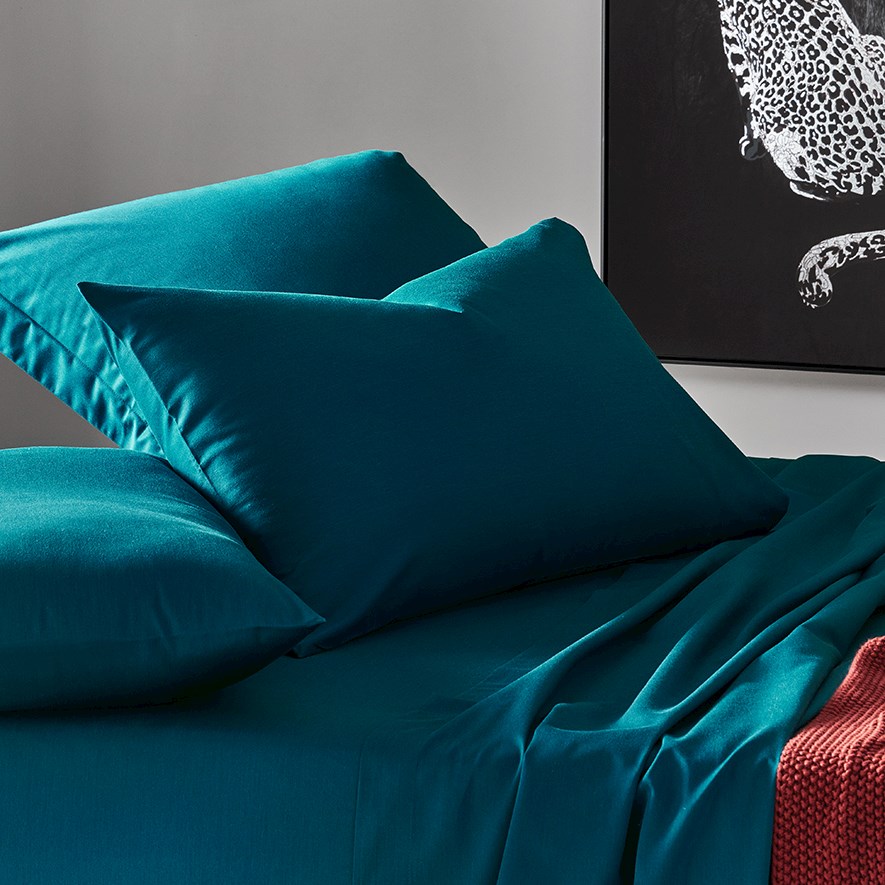 Home Sheets 600tc 600TC Bamboo Cotton Peacock Sheet Separates | Adairs