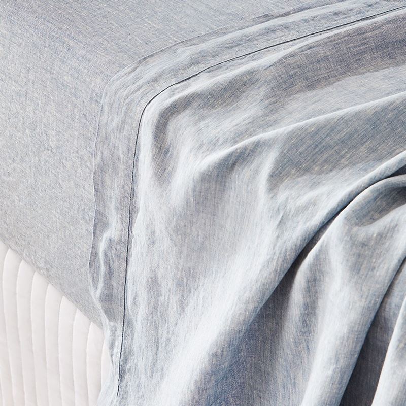 Vintage Washed Linen Sheet Separates in Sky Blue
