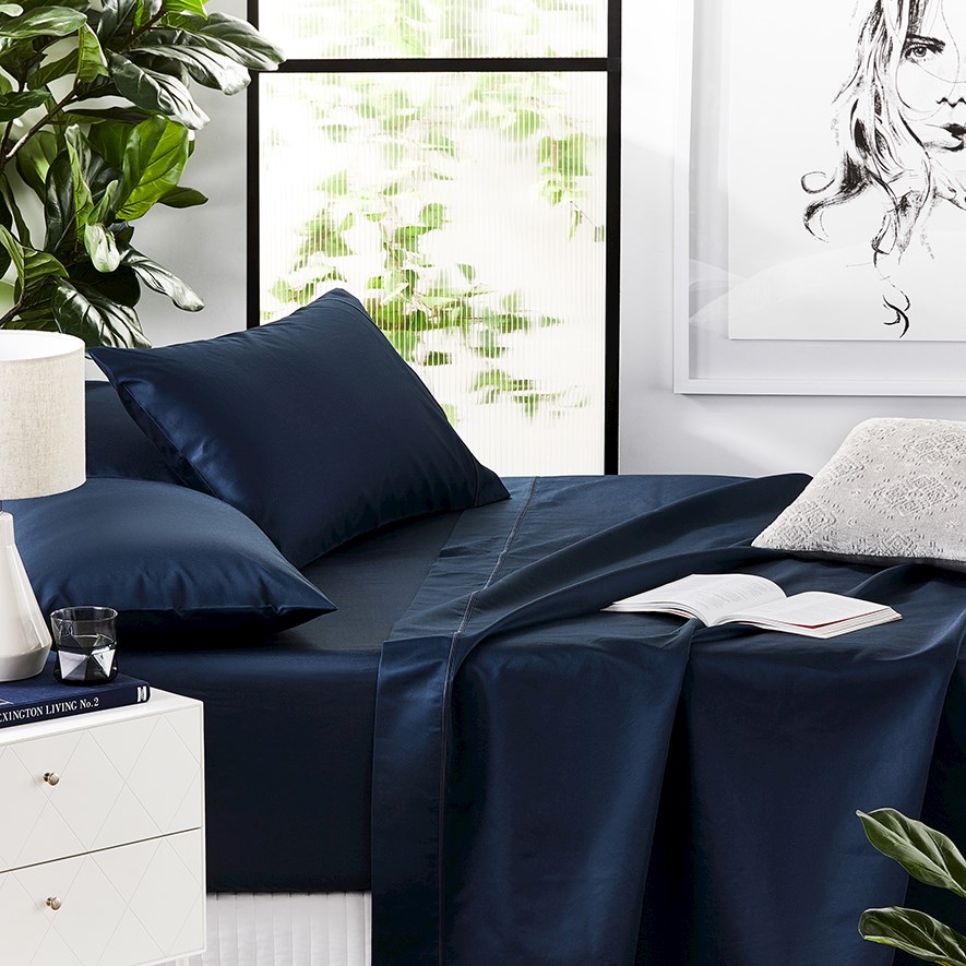 Luxury Collection Royal Navy Sheet Set Adairs