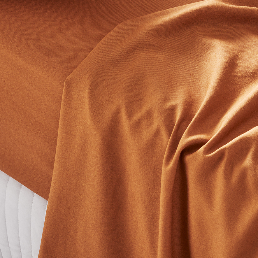 Bamboo Linen Terracotta Sheet Separates Adairs