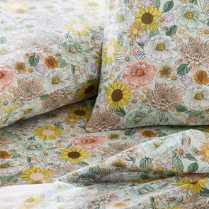 Printed Estelle Floral Sheet Set