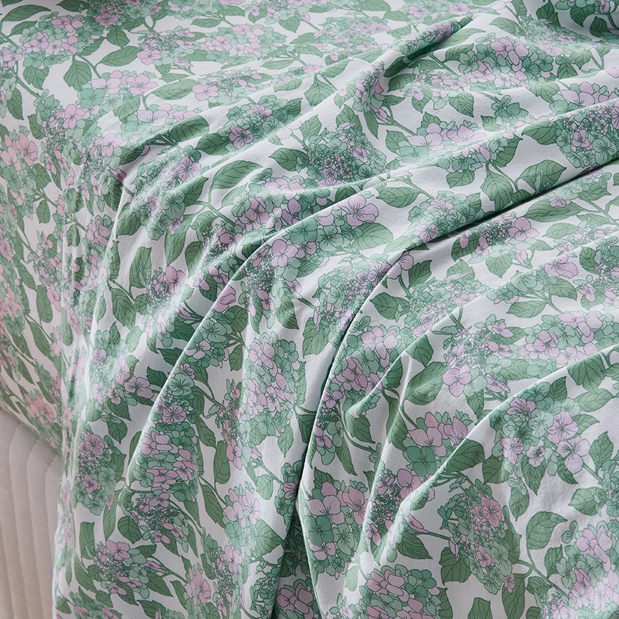 Printed Hydrangea Sheet Set