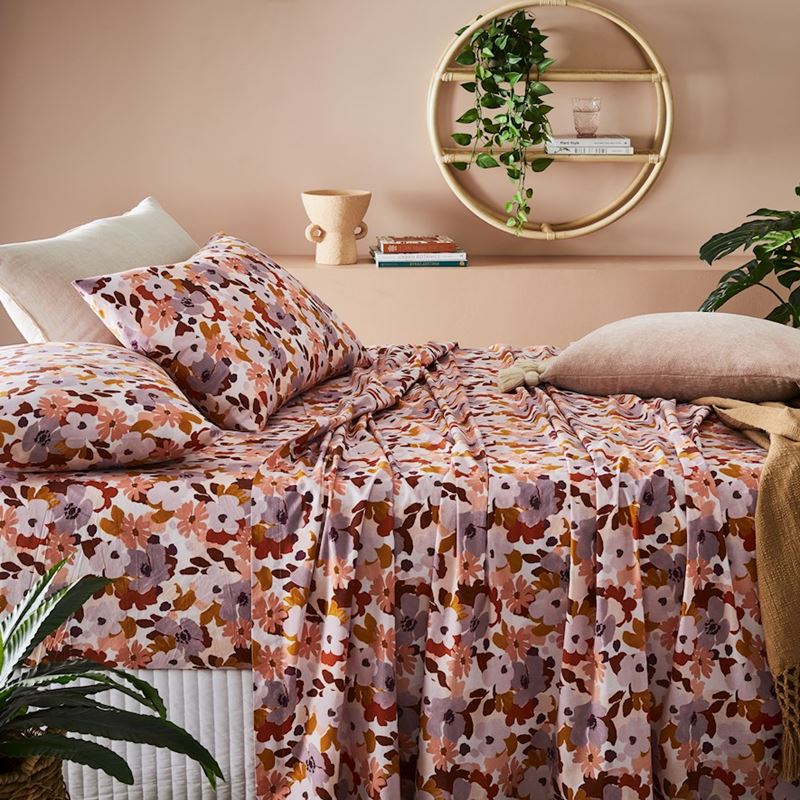 Printed Marigold Floral Sheet Set