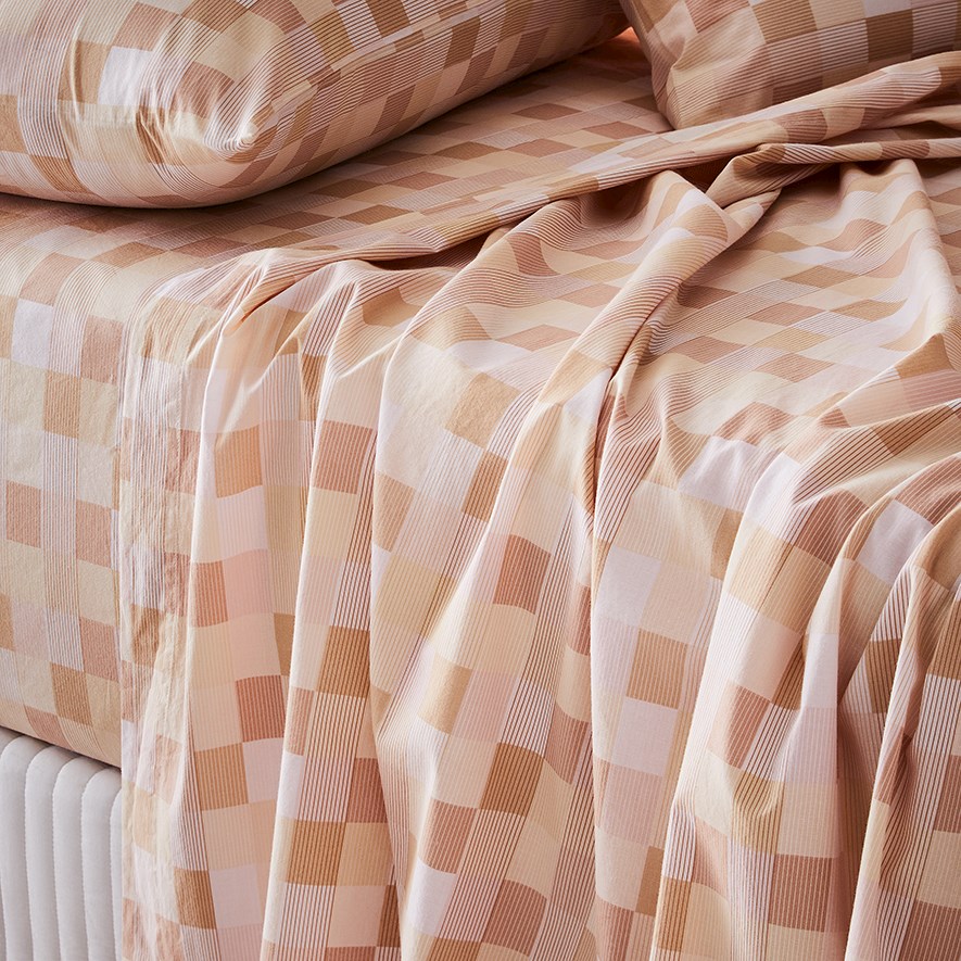 Printed Pink Checkerboard Sheet Set Adairs