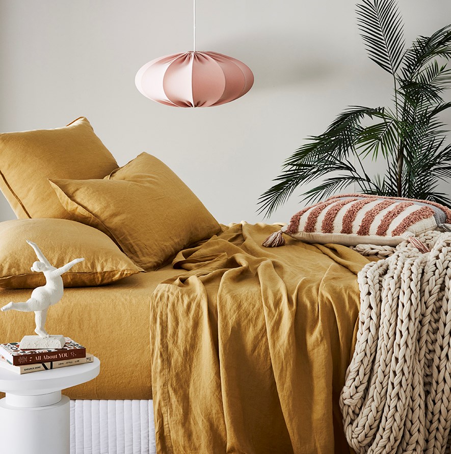 Home Republic Vintage Washed Linen Cashew Sheet Separates Adairs