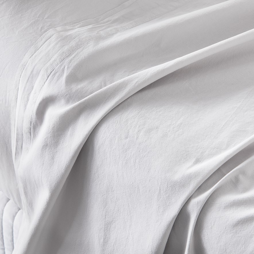 Stonewashed Cotton White Sheet Set Adairs