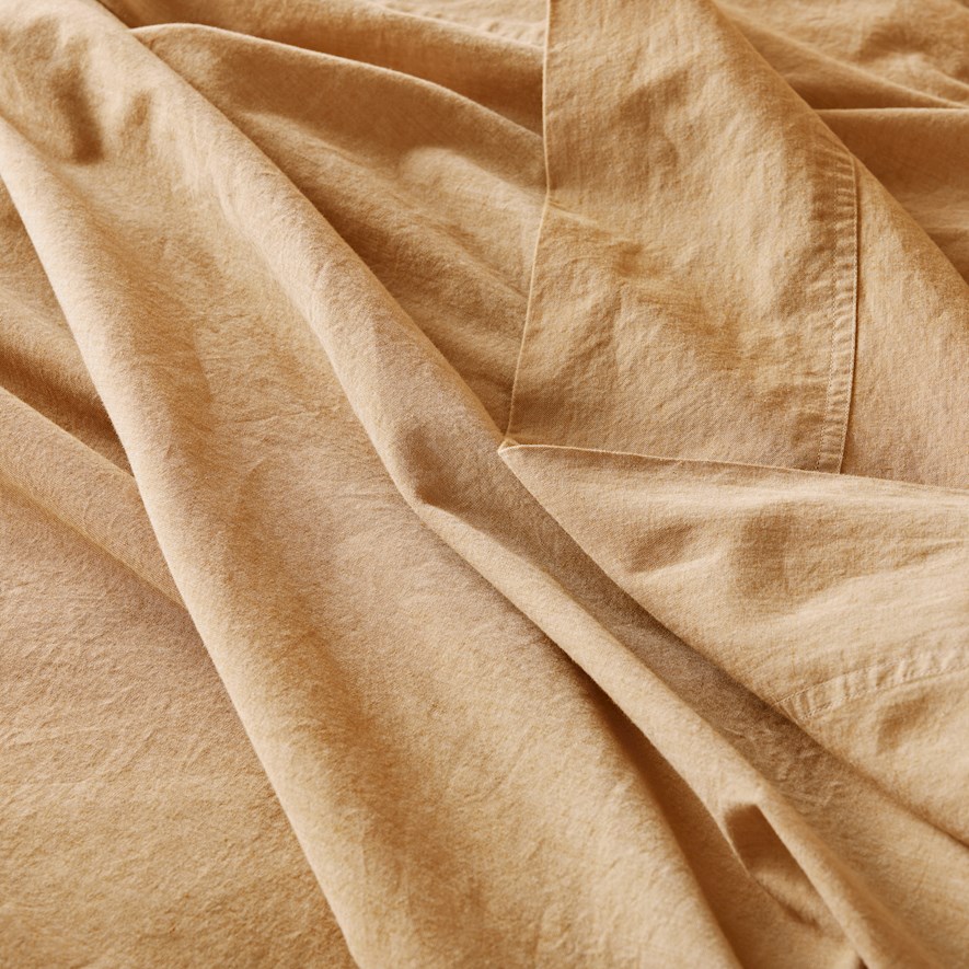 Mark Tuckey Organic Cotton Chambray Mustard Sheet Set + Pillowcases