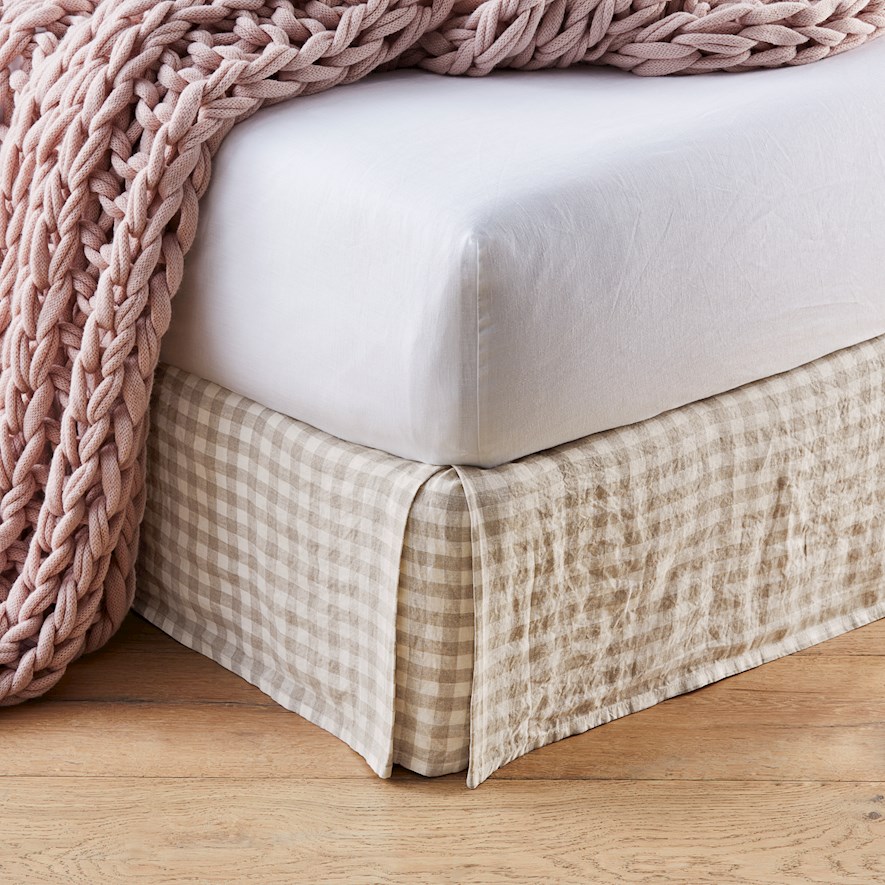 Vintage Washed Linen Check Linen Valance Adairs