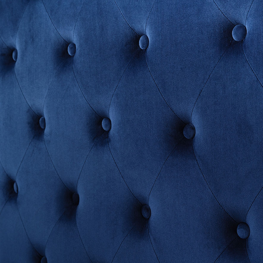 Mercer + Reid Victoria Velvet Winged Bedhead Deep Blue Adairs