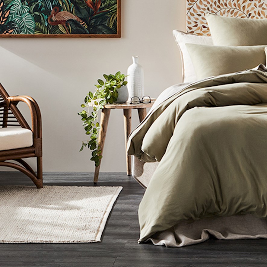 Kerala White & Natural Flora Tripod Side Table Adairs