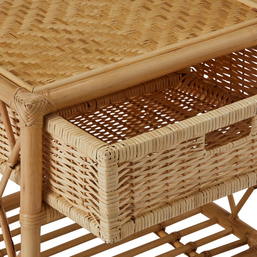 Natural Rattan Bedside Table Adairs