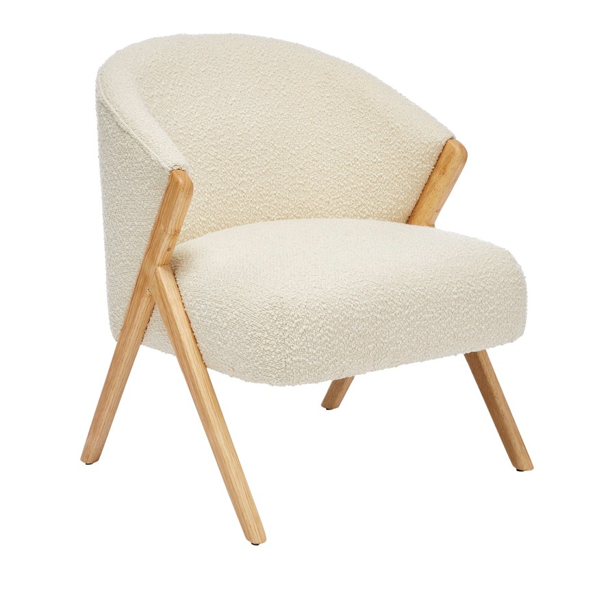 Burleigh Ivory Boucle Chair Adairs