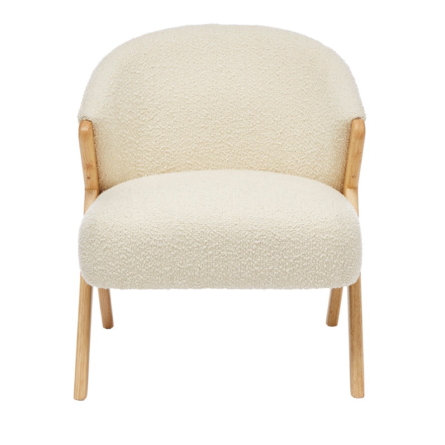 Burleigh Ivory Boucle Chair Adairs
