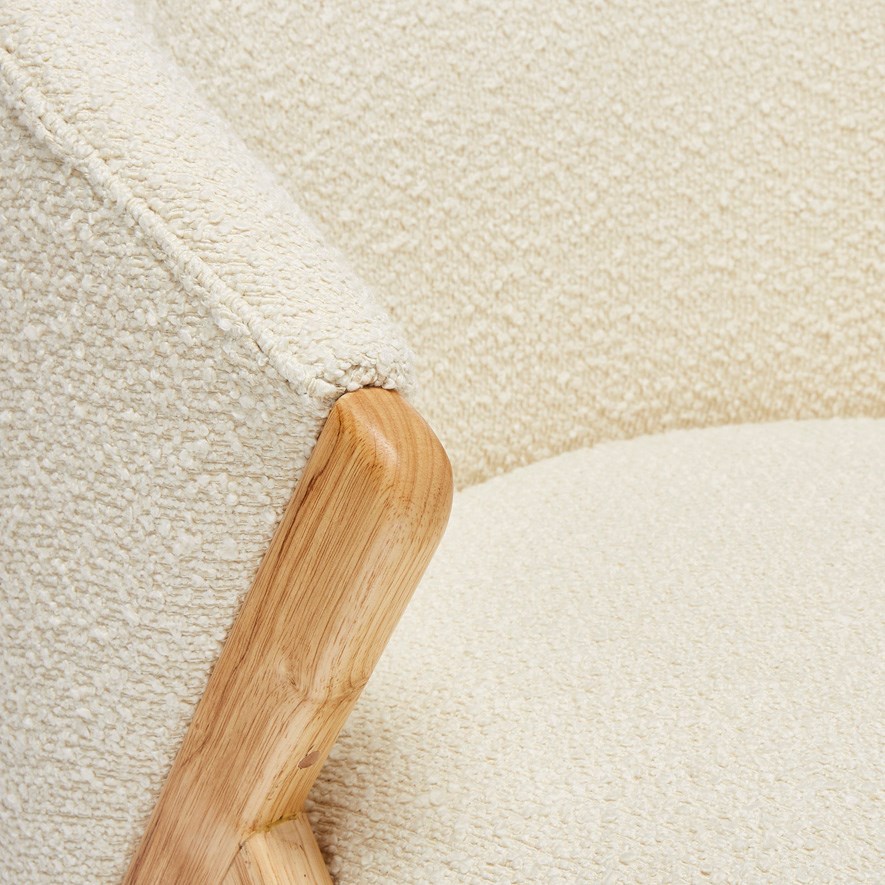 Burleigh Ivory Boucle Chair Adairs