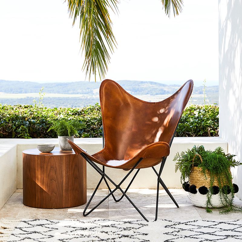 Coachella Leather Chair in Tan