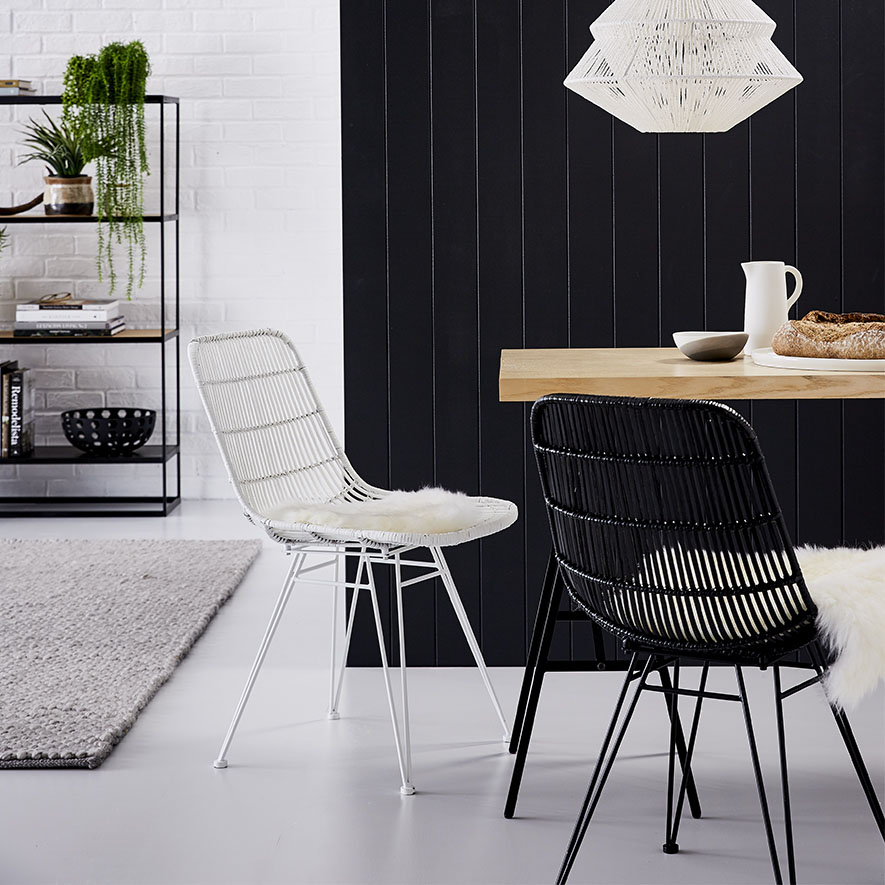 Home Republic - Cebu Rattan Dining Chair Black | Adairs