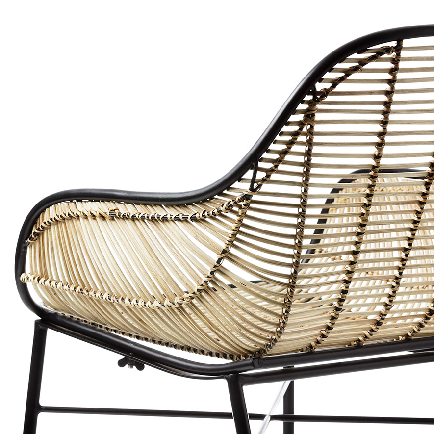 Cebu Rattan Bucket Chair Natural & Black | Adairs