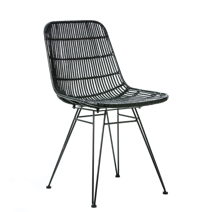 Home Republic Cebu Rattan Dining Chair Black Adairs