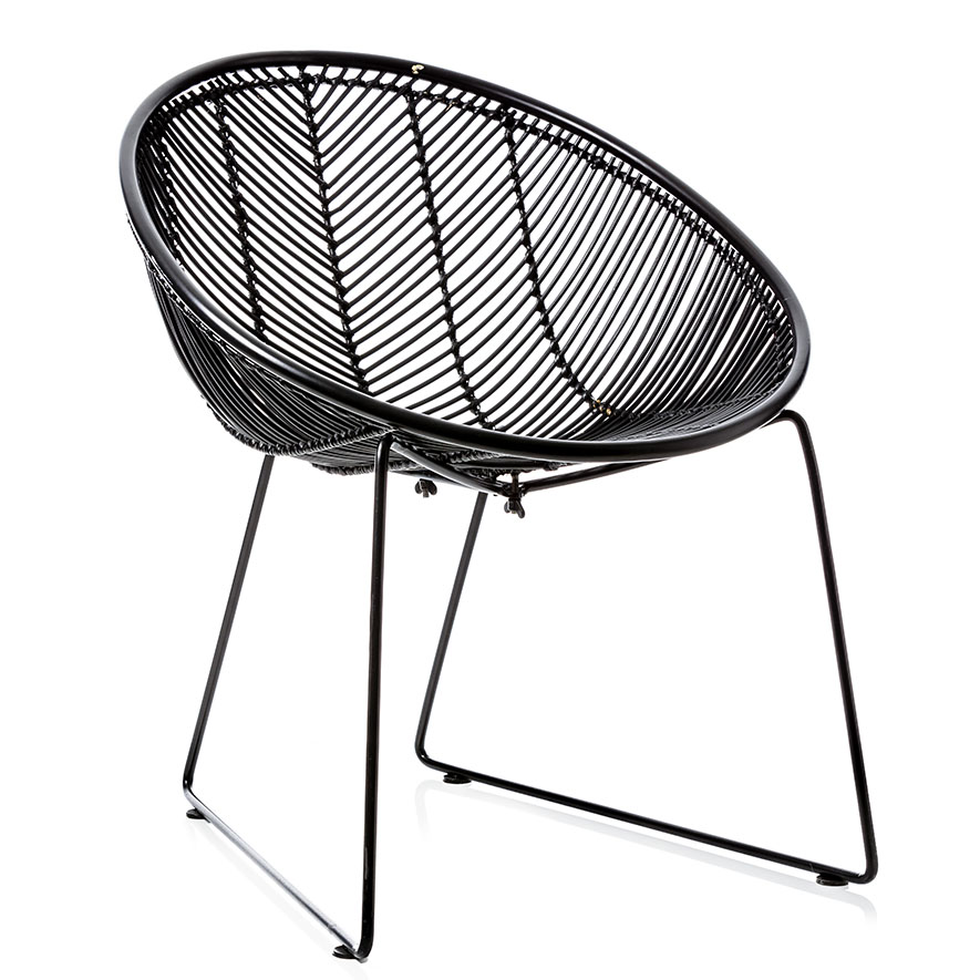 Cebu Rattan Oval Chair Black Adairs