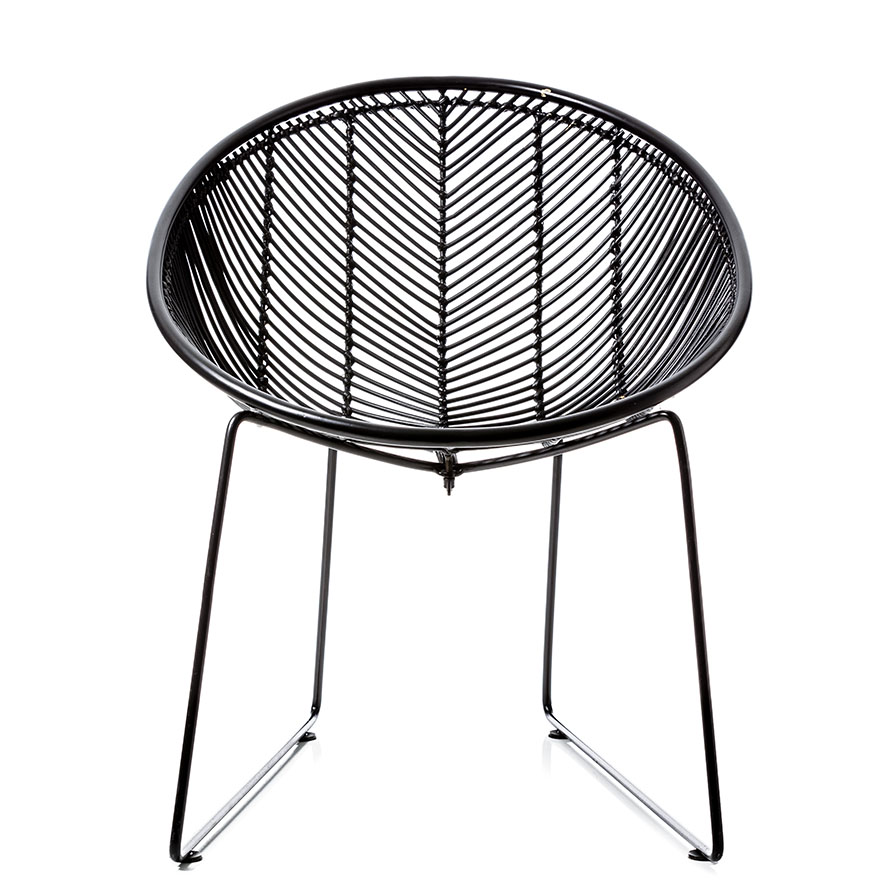 Cebu Rattan Oval Chair Black | Adairs