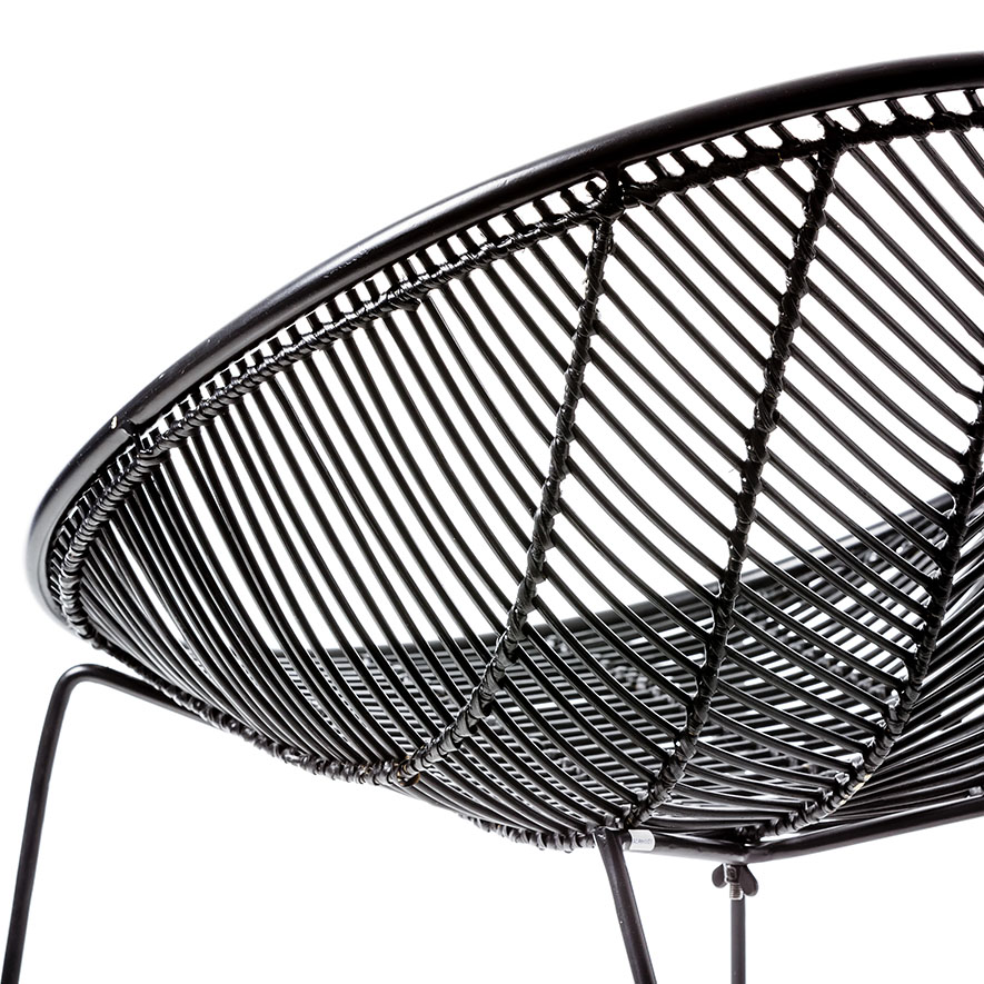 Cebu Rattan Oval Chair Black | Adairs