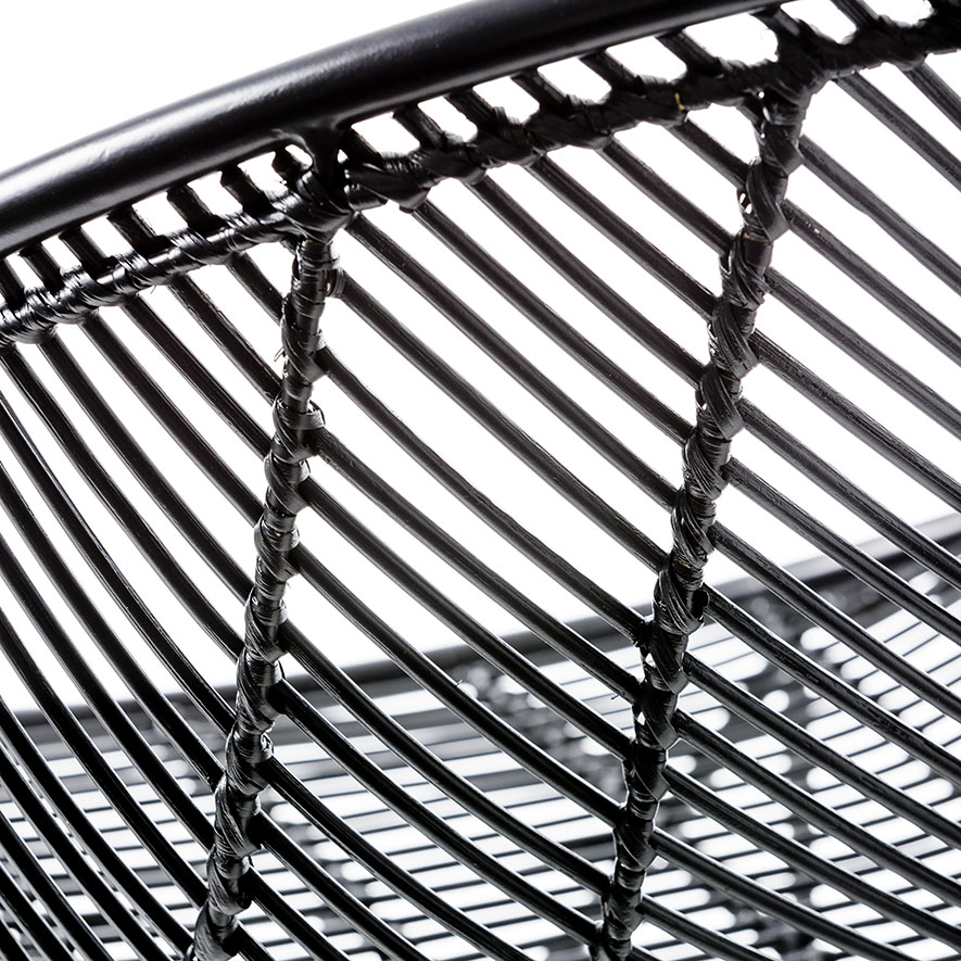 Cebu Rattan Oval Chair Black Adairs