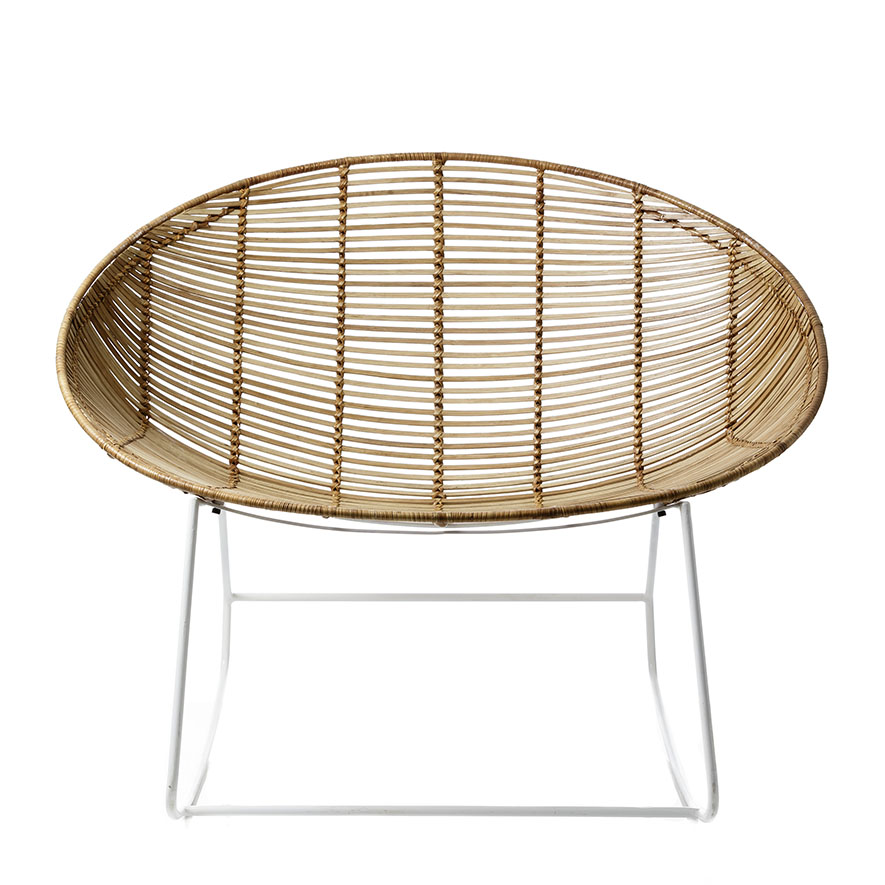 Home Republic - Cebu Rattan Rocking Chair Natural & White | Adairs