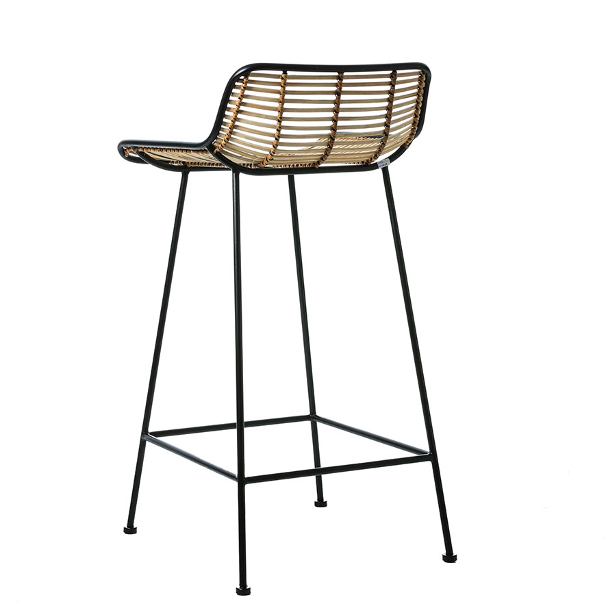Home Republic - Cebu Rattan Counter Stool Natural & Black | Adairs