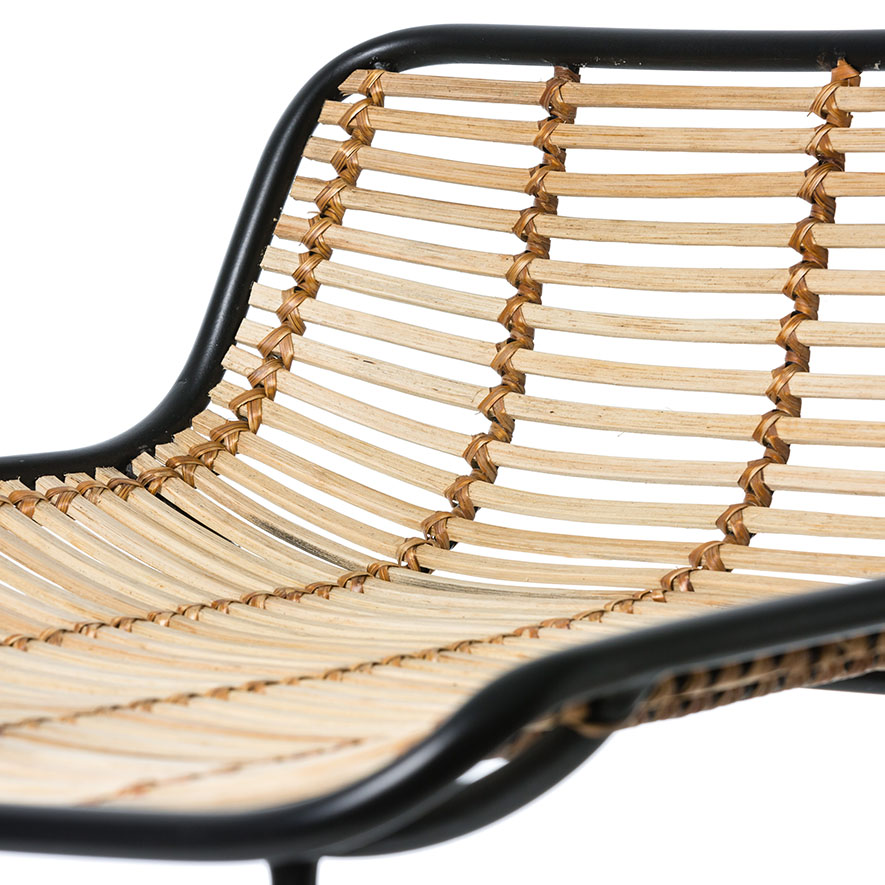 Home Republic - Cebu Rattan Counter Stool Natural & Black | Adairs