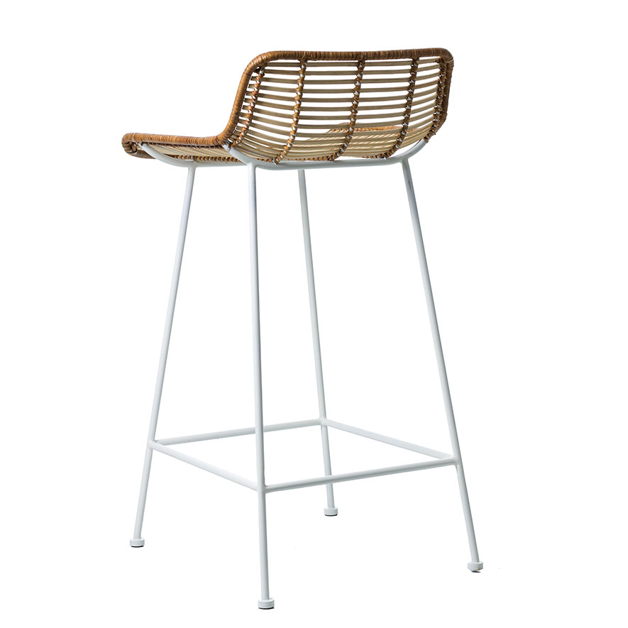 Cebu Rattan Counter Stool Natural & White | Adairs