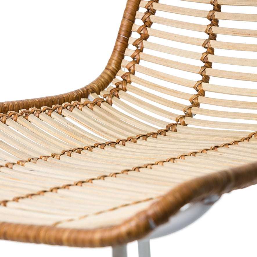 Cebu Rattan Counter Stool Natural & White | Adairs