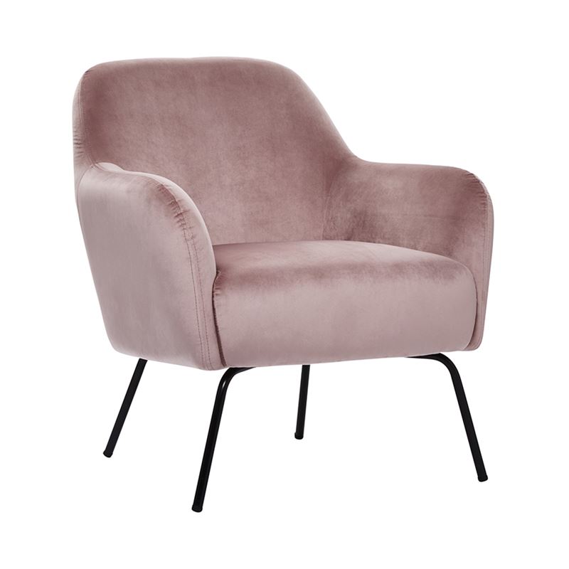 Phoenix Occasional Chair  Rose Pink Velvet Occasional Chair