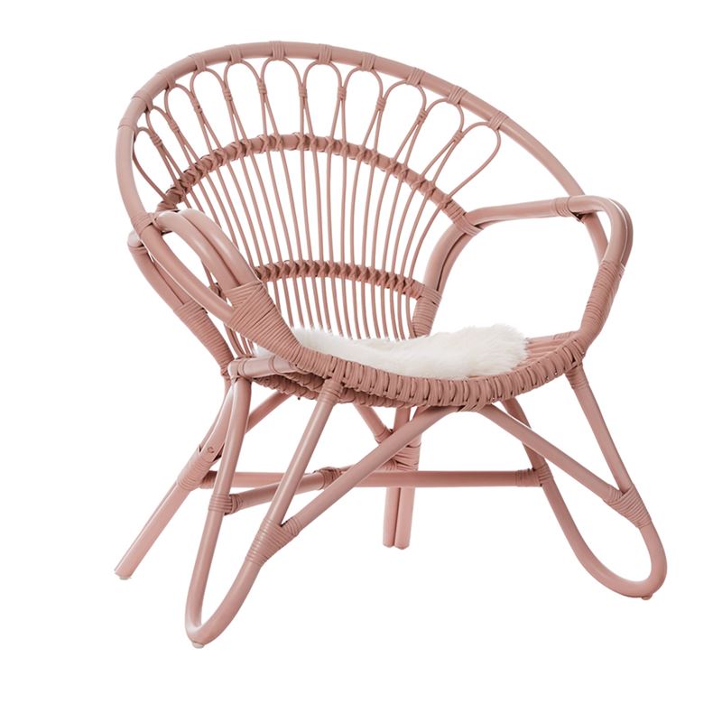 Bahama Rattan 1 Seater Chair Dusty Pink Milo
