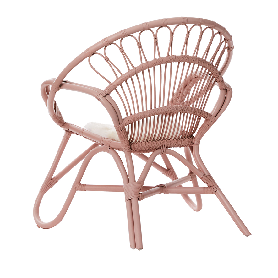 Home Republic Bahama Rattan Chair 1 Seater Dusty Pink Adairs