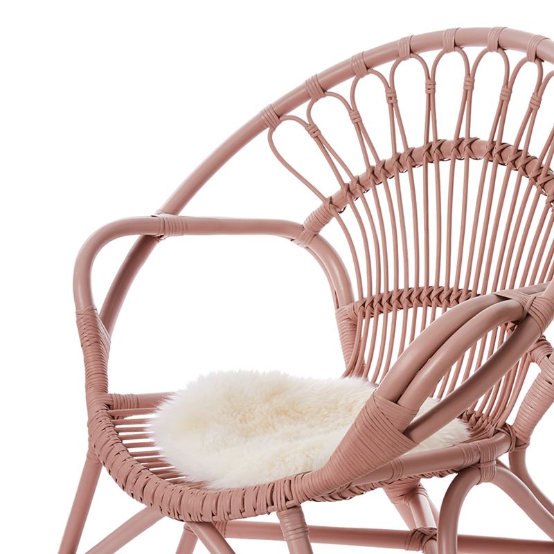 Bahama Rattan 1 Seater Chair Dusty Pink Milo