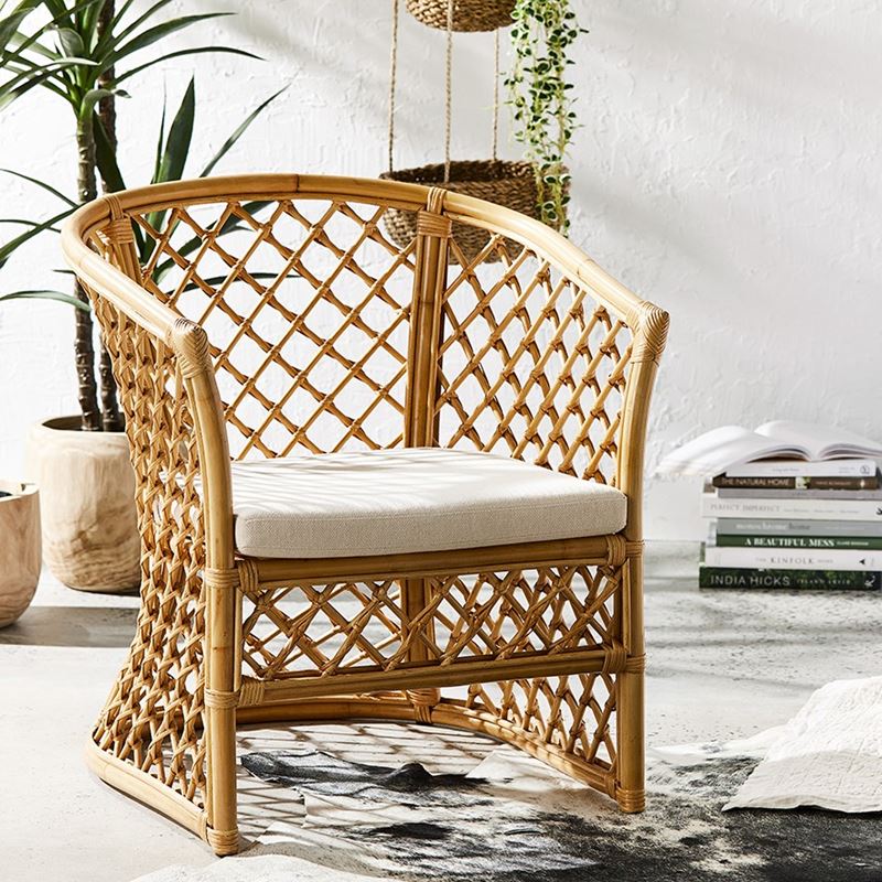 Bahama Rattan Honey 1 Seater Ava Chair